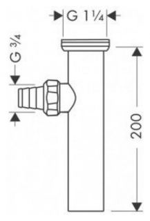 Патрубок для подключения слива к стиральной машине Hansgrohe  53997000 хром